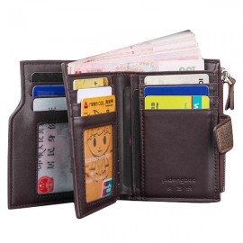 15 Card Slots Wallet PU Leather Short Card Holder Documents Bag Coin Bag For Men