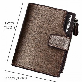 15 Card Slots Wallet PU Leather Short Card Holder Documents Bag Coin Bag For Men