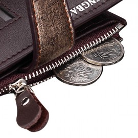 15 Card Slots Wallet PU Leather Short Card Holder Documents Bag Coin Bag For Men