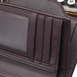 15 Card Slots Wallet PU Leather Short Card Holder Documents Bag Coin Bag For Men
