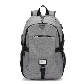 17 Inch Nylon Laptop Bag With USB Charger Casual Business Backpack For Men Women