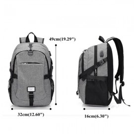 17 Inch Nylon Laptop Bag With USB Charger Casual Business Backpack For Men Women