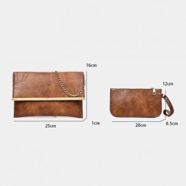 3 PCS Women PU Leather Handbag Crossbody Bag Solid Shoulder Bag