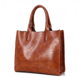 3 PCS Women Vintage Leisure Handbag Oil Wax Leather Crossbody Bag