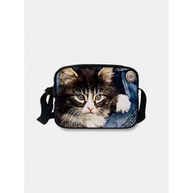 3D Animal Creative Cartoon Cute Print Cat Casual Style Phone Bag Waist Bag