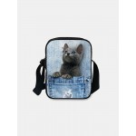 3D Animal Creative Cartoon Cute Print Cat Casual Style Phone Bag Waist Bag