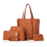 4 PCS PU Leather High-end Handbags For Women Shoulder Bags
