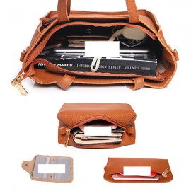 4 PCS PU Leather High-end Handbags For Women Shoulder Bags