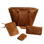 4PCS PU Leather Handbag Phone Bag Wallet Card Holder