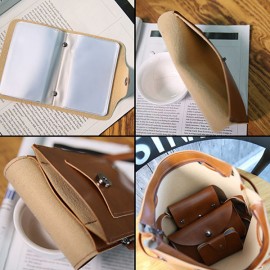 4PCS PU Leather Handbag Phone Bag Wallet Card Holder