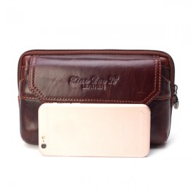 7” Phone Bag Genuine Leather Waist Bag Big Capacity Clutch Bag For Men