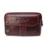 7” Phone Bag Genuine Leather Waist Bag Big Capacity Clutch Bag For Men