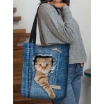 Animal Creative Cartoon Cute Cat Casual Style Handbag