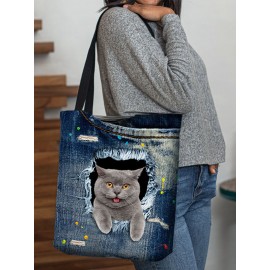 Animal Creative Cartoon Cute Cat Casual Style Handbag