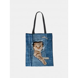 Animal Creative Cartoon Cute Cat Casual Style Handbag