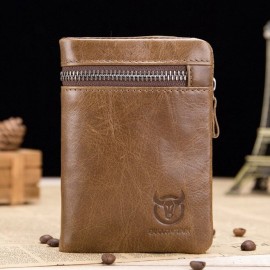 BULLCAPTAIN 11 card Slots Wallet Genuine Leather Vintage Coin Bag For Men