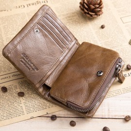 BULLCAPTAIN 11 card Slots Wallet Genuine Leather Vintage Coin Bag For Men
