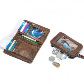 BULLCAPTAIN 11 card Slots Wallet Genuine Leather Vintage Coin Bag For Men
