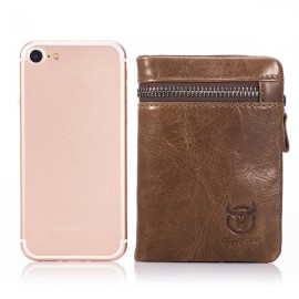BULLCAPTAIN 11 card Slots Wallet Genuine Leather Vintage Coin Bag For Men