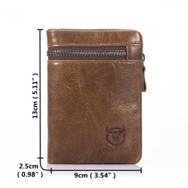 BULLCAPTAIN 11 card Slots Wallet Genuine Leather Vintage Coin Bag For Men