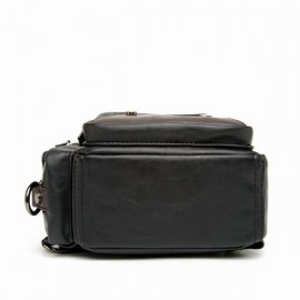 Big Capacity Chest Bag PU Leather Crossbody Bag Patchwork Sling Bag For Men