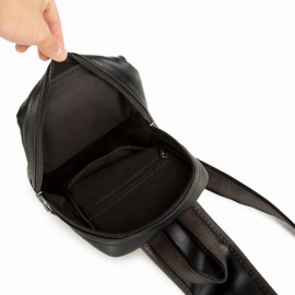 Big Capacity Chest Bag PU Leather Crossbody Bag Patchwork Sling Bag For Men
