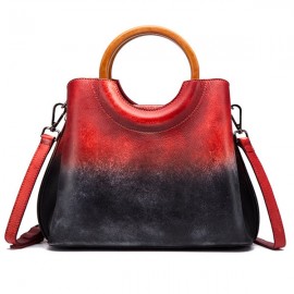 Brenice Cowhide Handmade Handbags Vintage Shoulder Crossbody Bags