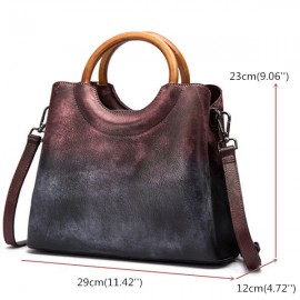 Brenice Cowhide Handmade Handbags Vintage Shoulder Crossbody Bags