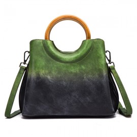 Brenice Cowhide Handmade Handbags Vintage Shoulder Crossbody Bags