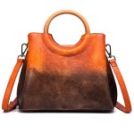 Brenice Cowhide Handmade Handbags Vintage Shoulder Crossbody Bags
