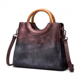 Brenice Cowhide Handmade Handbags Vintage Shoulder Crossbody Bags