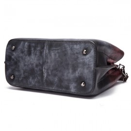 Brenice Cowhide Handmade Handbags Vintage Shoulder Crossbody Bags