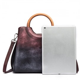 Brenice Cowhide Handmade Handbags Vintage Shoulder Crossbody Bags