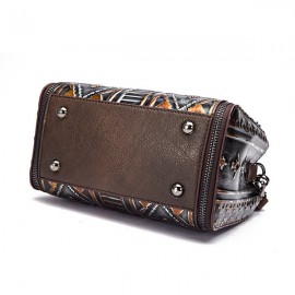 Brenice Embossed Craft Handbags Vintage Cowhide Rub Shoulder Crossbody Bags