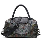 Brenice Genuine Leather Embosssing Shoulder Bags National Style Crossbody Bag For Women