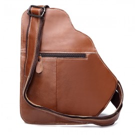 Bullcaptain Men Business Genuine Leather Casual Outdoor Chest Crossbody Bag Shoulder Bag