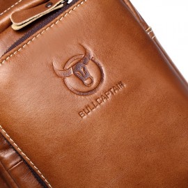 Bullcaptain Men Business Genuine Leather Casual Outdoor Chest Crossbody Bag Shoulder Bag