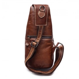 Bullcaptain Men Genuine Leather Business Casual Chest Bags Shoulder Crossbody Bag