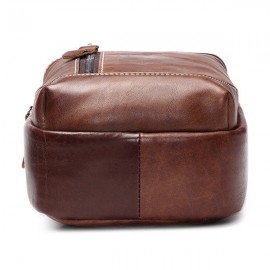 Bullcaptain Men Genuine Leather Business Casual Chest Bags Shoulder Crossbody Bag