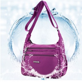CHIBAO Nylon Light Shoulder Bags Multi Pockets Waterproof Crossbody Bags