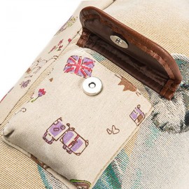 Canvas Casual Cartoon Cat Pattern School Bag Backpack Shoulder Bags Student Bags