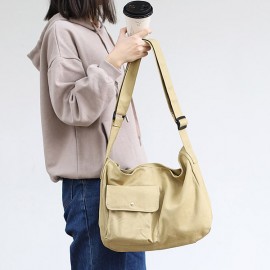 Canvas Leisure Crossbody Bag Solid Shoulder Bag