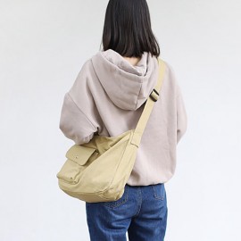 Canvas Leisure Crossbody Bag Solid Shoulder Bag