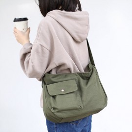 Canvas Leisure Crossbody Bag Solid Shoulder Bag