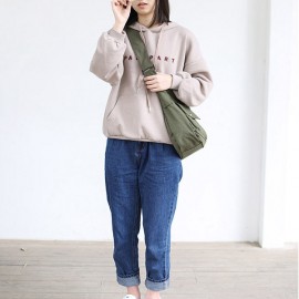 Canvas Leisure Crossbody Bag Solid Shoulder Bag