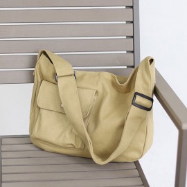 Canvas Leisure Crossbody Bag Solid Shoulder Bag