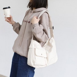 Canvas Leisure Crossbody Bag Solid Shoulder Bag