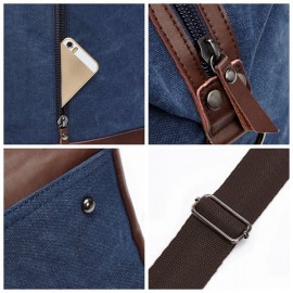 Canvas With Leather Casual Travel Clutch Bag Crossbody Bag For Men