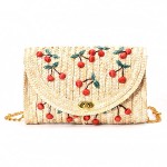 Cherry Fruit Cute Straw Beach Bag Shoulder Bag For Women