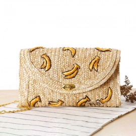 Cherry Fruit Cute Straw Beach Bag Shoulder Bag For Women